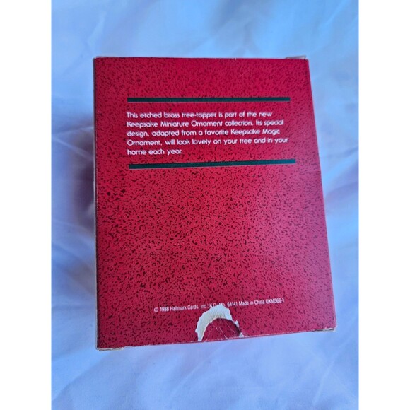 1988 Hallmark Ornament- Heavenly Glow Angel- Lighted Brass - Keepsake Magic -MIB - Picture 2 of 3
